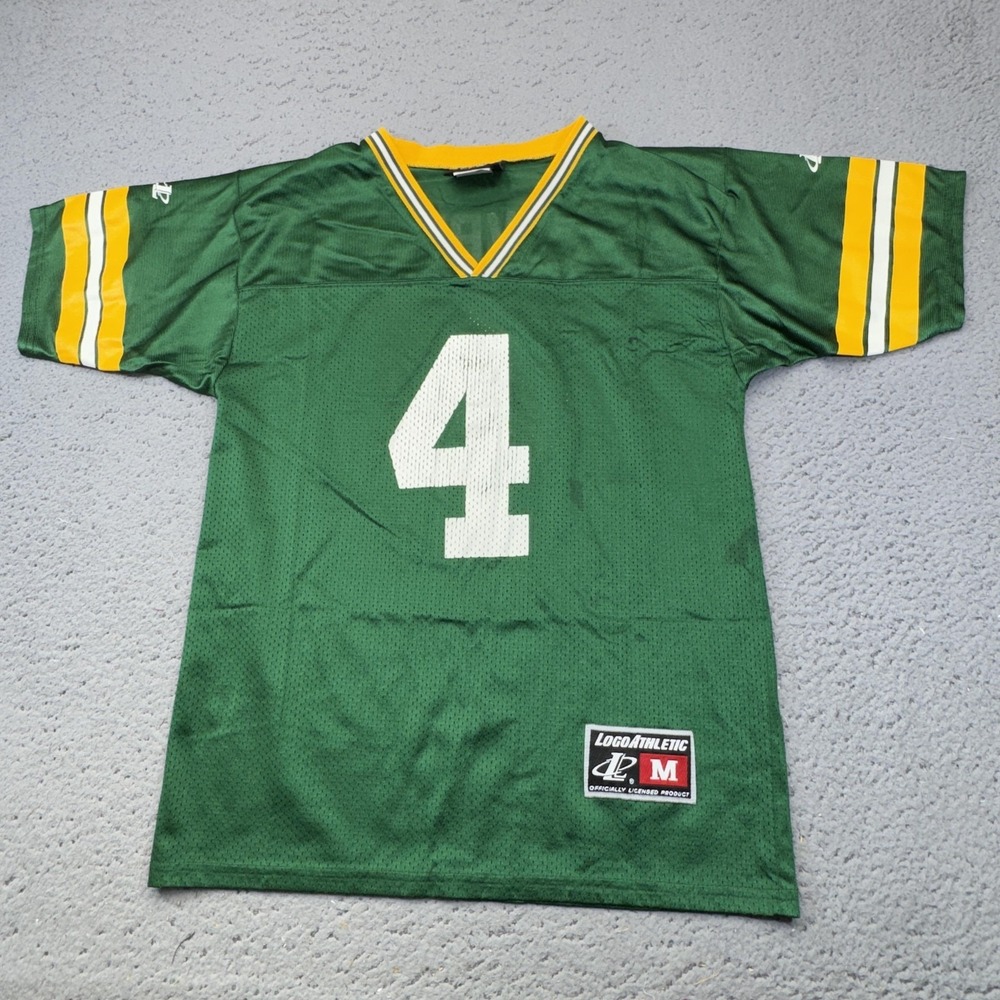 Green Bay Packers Brett Favre Jersey Boys Medium 10-12 Green Logo Athletic